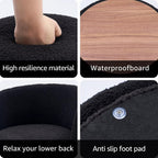Storage Ottoman Modern Vanity Stool with Foldable Backrest | Teddy Velvet Footstool with Extra Seating Small Side Table Footrest Stool Makeup, Bedroom (Black)