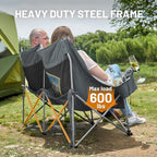 Timber Ridge 600 lbs Double Camping Chair, Ultra-Wide Heavy Duty Outdoor Folding Camp Couch, Loveseat Camping Chairs Perfect for Campsites, Patio/Lawn, Soccer Games or Other Youth Sports, Supports