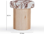 Tov Furniture Sheila Wood and Breccia Capraia Textured Concrete Side Table