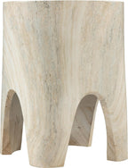 Meridian Furniture 99054Travertine-ET Foligno Collection Art Deco Indoor/Outdoor Concrete End Table with Travertine Finish, 14" W x 14" D x 18" H, Travertine