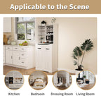 70.8" Tall Pantry Cabinet with Hutch, Sideboard Storage Cabinet with Drawer for Dining Room, Living Room, Wine Bar Cabinet for Liquor and Glasses for Coffee Bar, White