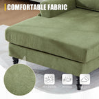 Eafurn 38" Modern Chaise Lounge Recliner Daybed Indoor, Comfy Chenille Upholstered Single Sofa Bed with Wodden Legs and Side Pockets, Deep Seat Sleeper Armchairs Couch for Living Room