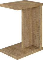 Coaster Home Furnishings - Clower - Wood - C-Shaped Side Table with Rectangular Top, Open Form, and Square Edges - Living Room - Mango - 930277