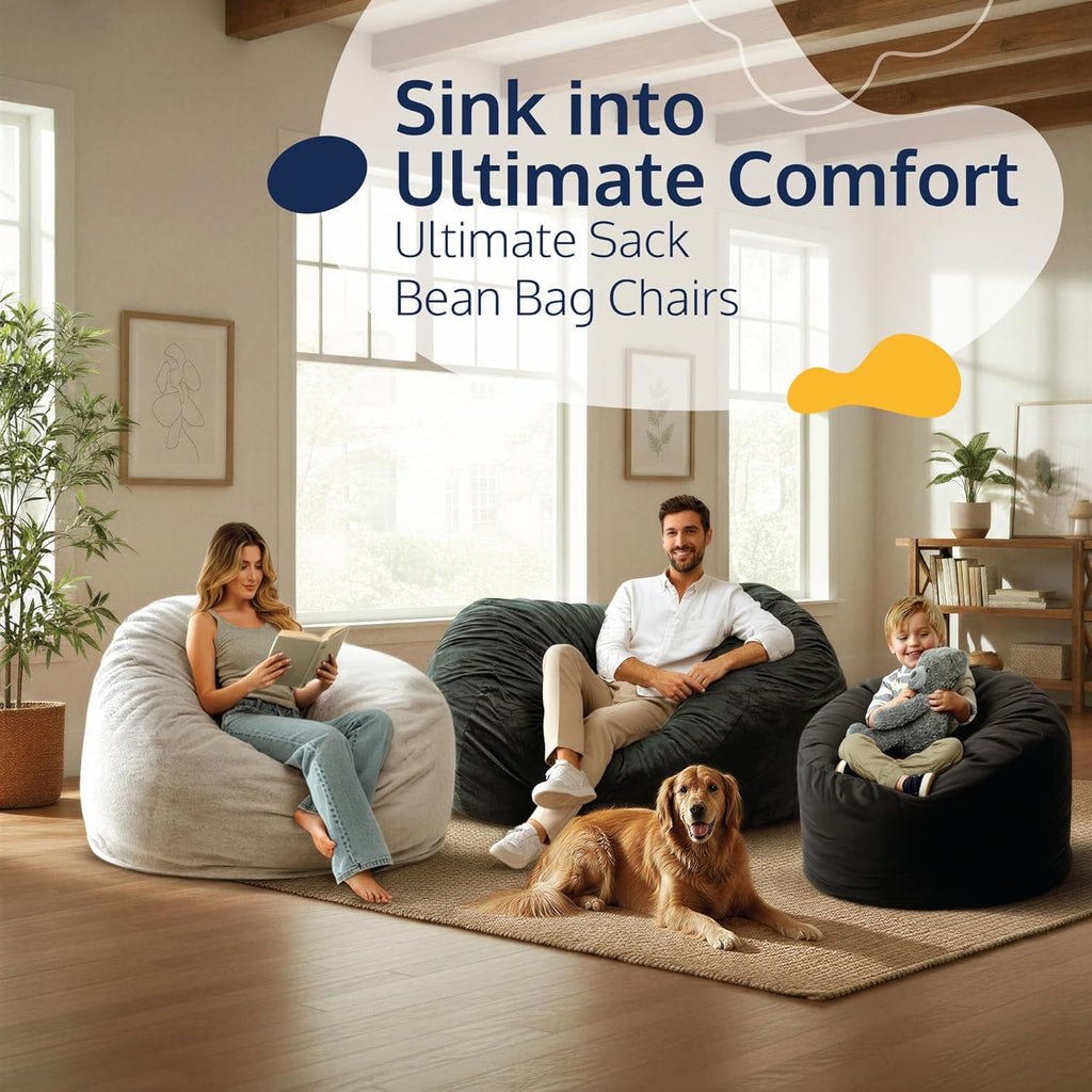 ULTIMATE SACK | 4 Ft Bean Bag Chair Replacement Cover Only | Teal Suede | Removable Washable Cover only
