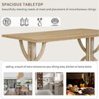 Merax 6-Piece Solid Wood Dining Table Set for 6, Solid Wood Rectangular Kitchen Table Set with 4 Upholstered Chairs and 1 Bench, Dining Room, Kitchen, Natural Wood Wash