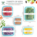 Moss & Stone 10-Piece Kitchen Glass Food Storage Containers Set with Lids, Clear Leak-Proof, BPA-Free Airtight Meal Prep Glass Containers – Oven, Freezer, Microwave & Dishwasher Safe