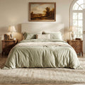 Allewie Queen Velvet Fabric Bed Frame, Adjustable Headboard, Cream White