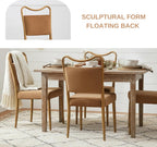 Velvet Dining Chairs Set of 4, Upholstered Dining Chairs with Wood Grained Metal Frame, Mid Century Modern Velvet Chairs for Dining Room, Kitchen and Restaurant,Velvet Brown