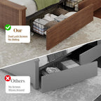 King Size Bed Frame with 4 Storage Drawers, Brown