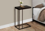 Accent Table, C-Shaped, End, Side, Snack, Living Room, Bedroom, Brown Laminate, Brown Metal, Contemporary, Modern