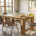 Tribesigns Dining Table for 6–8, 70.8" Farmhouse Dining Room Table with Sturdy Panel Legs, Large Wooden Kitchen Table for Dining Room, Living Room, Natural