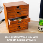 5-Piece Vintage Organization and Storage Set - Single Drawer, 2-Drawer, 3-Drawer, 4-Drawer & 5-Drawer Organizer Chests - Embroidery, Sewing, Arts and Craft Journaling - Stackable Modular Storage
