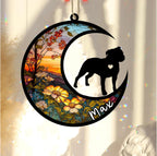 Personalized Dog Memorial, Custom Name Staffordshire Bull Terrier Dog Christmas Ornament, Custom Breeds, Pet Loss Light Catcher, Gifts for Lovers Loss of Pet Sympathy on Mothers Day Christmas