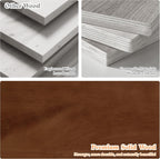 AMERLIFE Solid Wood Queen Bed Frame 50.2" Upholstered Headboard, Walnut