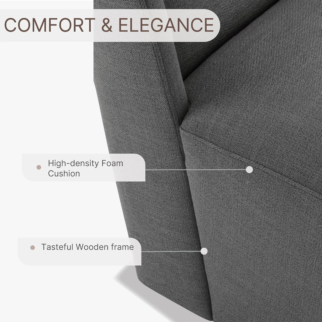 KISLOT Dining Chairs with Casters No Assembly Upholstered Wingback Single Sofa Armless Deskchair for Bedroom Waiting Room Kitchen Diningroom