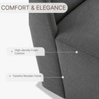 KISLOT Dining Chairs with Casters No Assembly Upholstered Wingback Single Sofa Armless Deskchair for Bedroom Waiting Room Kitchen Diningroom