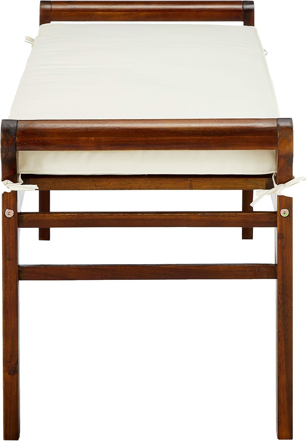 Christopher Knight Home Nelson Wood Bench with Cushion, Rich Mahogany