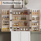 Scurrty Kitchen Pantry Cabinet, 69'' Pantry Storage Cabinet with 4 Doors and Shelves, Farmhouse Kitchen Cabinet with 3 Drawers, Freestanding Wooden Cupboard for Living Room and Dinning Room (White)