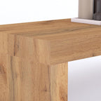 Mobili Fiver Evolution Tall Kitchen Bar Table Made in Italy | Space Saving, Wall-Mounted Counter Height Table for 2 | Breakfast Bar Table Top w/Cable Holder | Rustic Oak | 47,2 in x 15,7" in