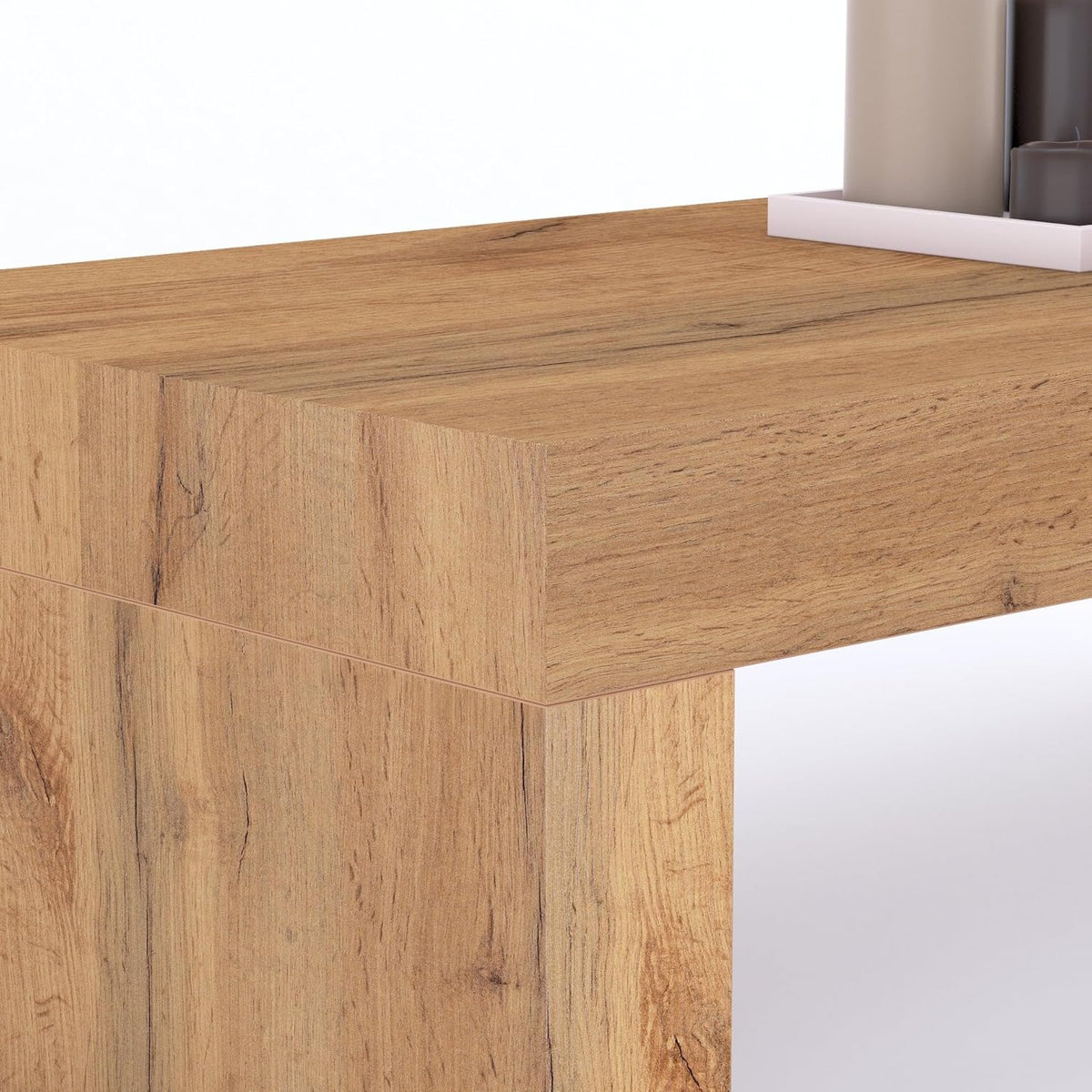 Mobili Fiver Evolution Tall Kitchen Bar Table Made in Italy | Space Saving, Wall-Mounted Counter Height Table for 2 | Breakfast Bar Table Top w/Cable Holder | Rustic Oak | 47,2 in x 15,7" in
