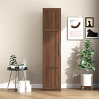 Kitchen Pantry Cabinet with 6 Shelves & 6 Side Racks, 2 Adjustable Shelves Storage Cabinet, Tall 71" Wood Pantry for Kitchen Bathroom, Walnut