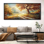 YDYSUNE Landscape Canvas Poster Wall Art Vintage Countryside Field Path Scenery Picture Print Wall Decor Retro Painting Artwork for Modern Home Bedroom Office 70x31inch