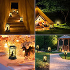 Styleonme Decor Mobile Outdoor Solar Lanterns, Solar Lights Waterproof Dog Lights with Butterfly, Gifts for Women Men Dog Lovers Gifts Hanging Dog Lanterns with Stake for Yard Lawn Garden Decor