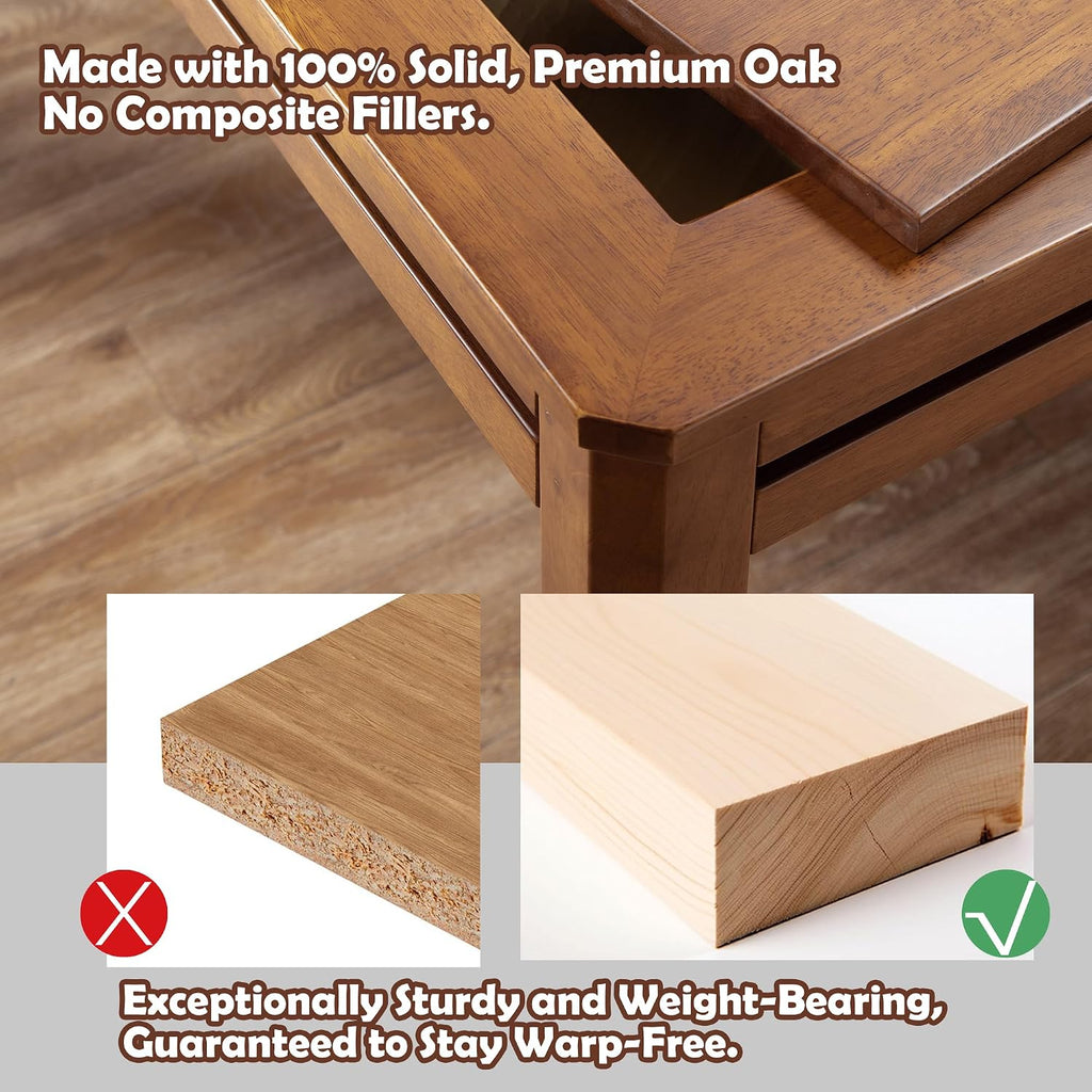 Solid Wood Board Game Table with Removable Table Top for 4–6 Players,Gaming Table and Dining Includes Play Mat and Detachable Cup Holders with 55" x 31" Play Area (Cherry)