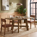 Tribesigns 47-Inch Dining Table for 4, Farmhouse Kitchen Table with Sturdy Legs and Cross Brace, Small Dinner Tables for Living Room, Apartment, Dining Room, Brown
