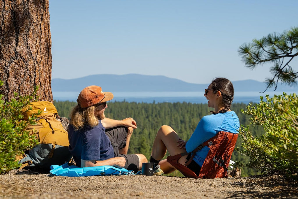 Crazy Creek HEX 2.0 Original Chair for Camping, Stadium Seating & More, Comfort on All Terrains, Adjustable Straps, Compact Design, Water-Resistant,Cobalt/Slate