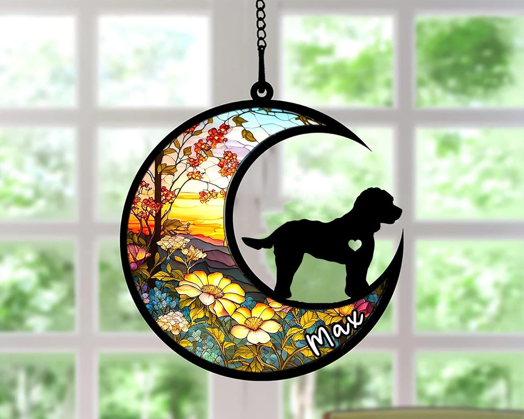 Personalized Dog Memorial, Custom Name Cockapoo Dog Christmas Ornament with Name, Custom Breeds, Pet Loss Light Catcher, Gifts for Lovers Loss of Pet Sympathy on Mothers Day Christmas
