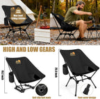 Ultralight Camping Chair Backpacking Chair, Portable Camp Chair with Cup Holder & Storage Bag, Lightweight Compact Folding Chair for Hiking, Travel, Picnic Mountaineering（Deep Black）