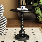 Round Side Table,Carbon Steel End Table,Small Accent Table,for Small Space Living Room Patio,Black