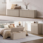 SICOTAS Storage Bench 40.2" Wide Shoe Bench with Lift Top Large Wooden Storage Chest Trunk Modern Blanket Chest with 2 Safety Hinges & Seating for Bedroom Entryway Living Room Hallway