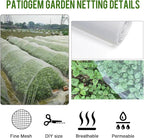 Fine Mesh Garden Netting for Protection, 8'x33' Vegetable Crop Covers Netting for Protect Fruits, Plants, Flowers, Greenhouse Cover Net, Patio Gazebo Screen Barrier