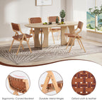 Soohow Wood Folding Chairs, Foldable Chairs Chairs Wooden Indoor Stackable Dining Chairs for Kitchen & Dining Room Chair Woven Seat & Webbing Back, Dining Chair Set of 2