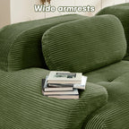SoarFlash 81” Sectional Cloud Sofa Couches for Living Room-2 Seater L-Shaped Modern Lounge Couch-No Assembly Modular Corduroy Convertible Sponge Sleeper Sofas with Chaise for Home House,Green