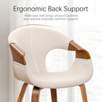 Zouron Dining Chairs Set of 2, Modern Fabric Desk Chairs with Wooden Legs, Accent Armchairs for Kitchen Dining Room, Beige Fabric