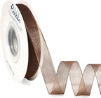 Ribbli Brown Organza Ribbon,1/2 Inches x Continuous 50 Yard, Brown Sheer Ribbon for Gift Wrapping,Cookie Wrapping,Wedding Decoration,All Crafting and Sewing