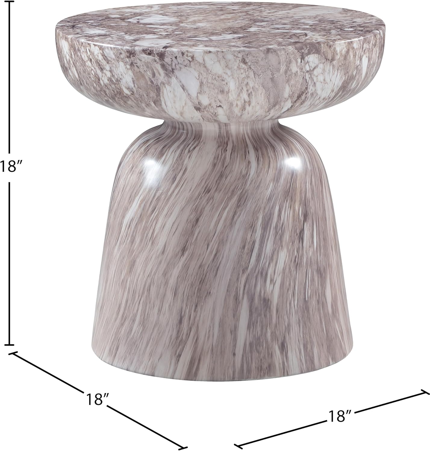 Meridian Furniture Avellino Brown Indoor/Outdoor Concrete End Table