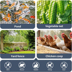 Garden Netting, 15ft x 30ft Black Bird Netting Heavy Duty,Rabbit,Large Bees,Squirrels, Deer,Chicken, Anti Birds, Cardinals，Animal Fencing for Fruit Tree & Vegetable Garden