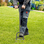 Dolibest Lawn Coring Aerator, Stainless Steel 3 Corer Plug Aerator Tool with Soft Rubber Grip, Manual Grass Aerating Tool, Garden Tool & Cleaning Hand Tool for Loosening Soil and Improving Lawn Health