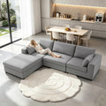Oversized L Shaped Sectional Couch for Living Room, Extra Wide Deep Seat Couch with Covers Removable, Modern Luxury Chenille Modular Sectional Sofa, Cloud Couch for Apartment, Light Gray