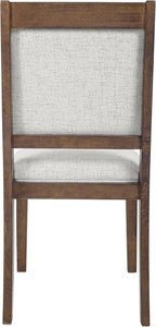 HomePop Open Back Upholstered Wood Frame Dining Chairs -Neutral Textured Solid (Set of 2)