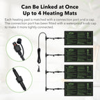 BN-LINK Seedling Heat Mat for Seed Starting 10" x 20.75", 4 Pack Daisy Chainable Waterproof Warming Mat Plant Heating Pad for Seed Germination, Indoor Growing, Hydroponic, Greenhouse, ETL Listed
