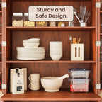 72" Tall Kitchen Pantry Modern Fluted Wood Storage Cabinet with Doors,6 Door Shelves, Organizer, Versatile Cupboard for Kitchen Dining (Walnut-Fluted)