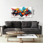 Abstract Pictures for Living Room Wall Decoration - Colorful Room Wall Decor for Bedroom - Modern Office Wall Art Size 20" x 40"