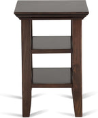 SIMPLIHOME Acadian Solid Wood 14 inch Wide Transitional-Style Narrow Side Tables in Brunette Brown for the Living Room and Bedroom (Set of 2)