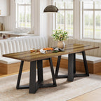 Tribesigns 47-Inch Dining Table for 4 People, Modern Kitchen Table with Wooden Legs, Dinner Table for Kitchen, Dining Room, Small Space, Black and Brown