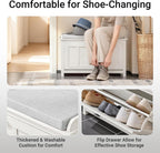 Haotian Farmhouse Shoe Storage Bench with Cushion